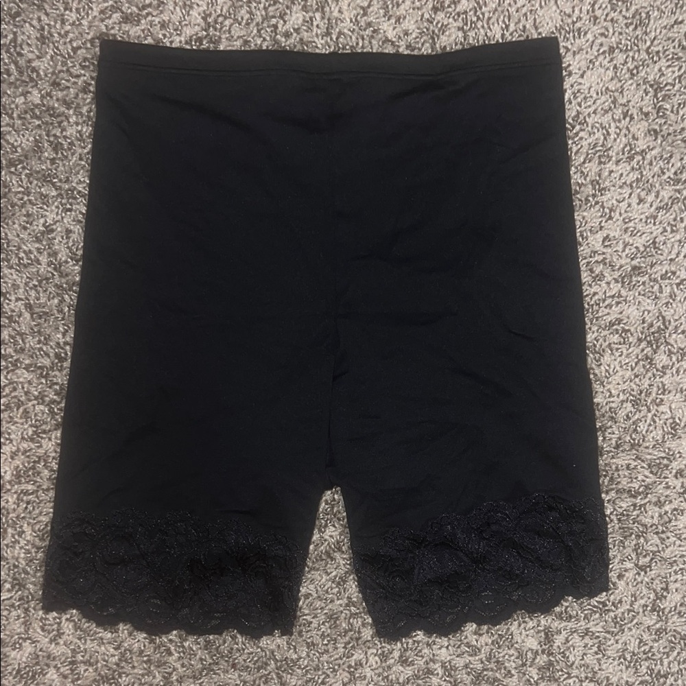 Women's Black Lace Trim Shapewear Shorts